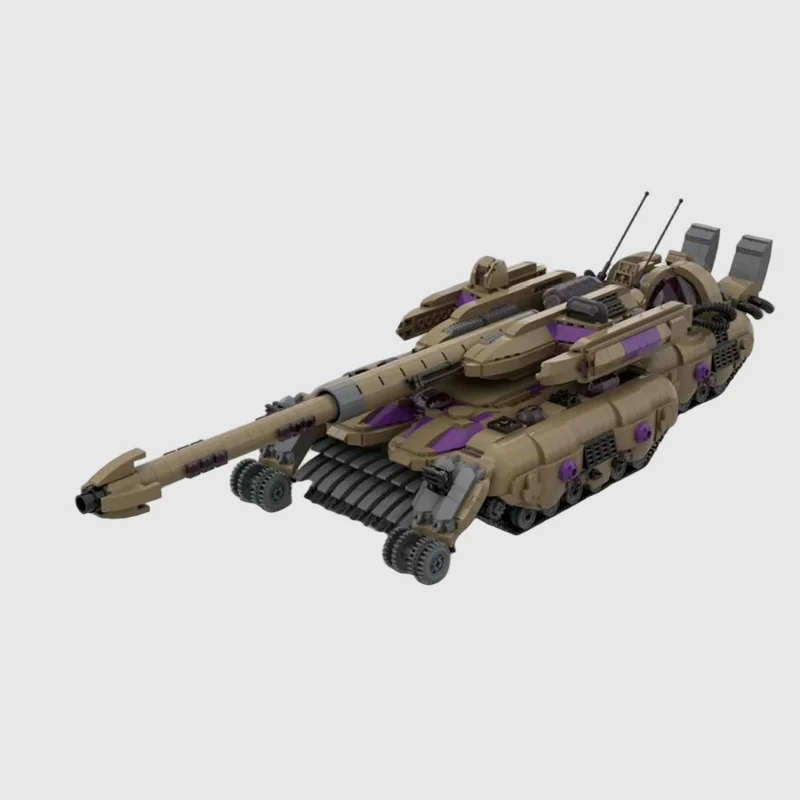 Heavy Defend Tank Model MOC Building Bricks War Equipment Modular Technology Gifts Holiday Assemble Children Toys Suit