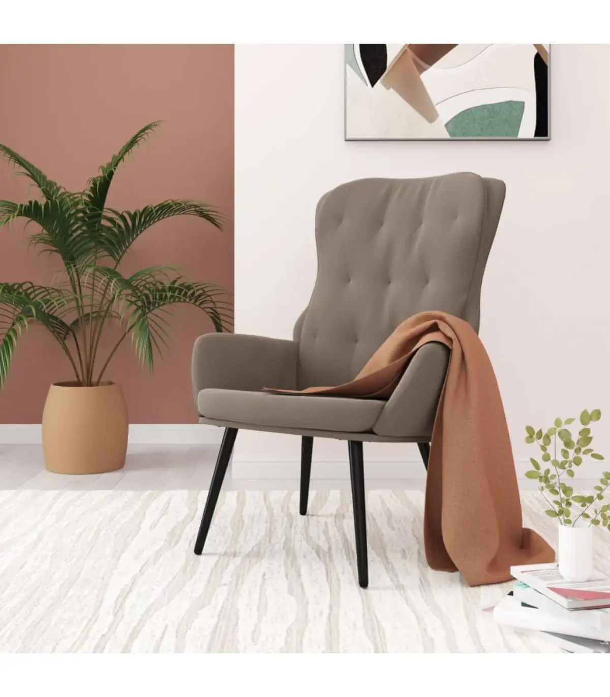 Light gray velvet relaxation chair armchairs