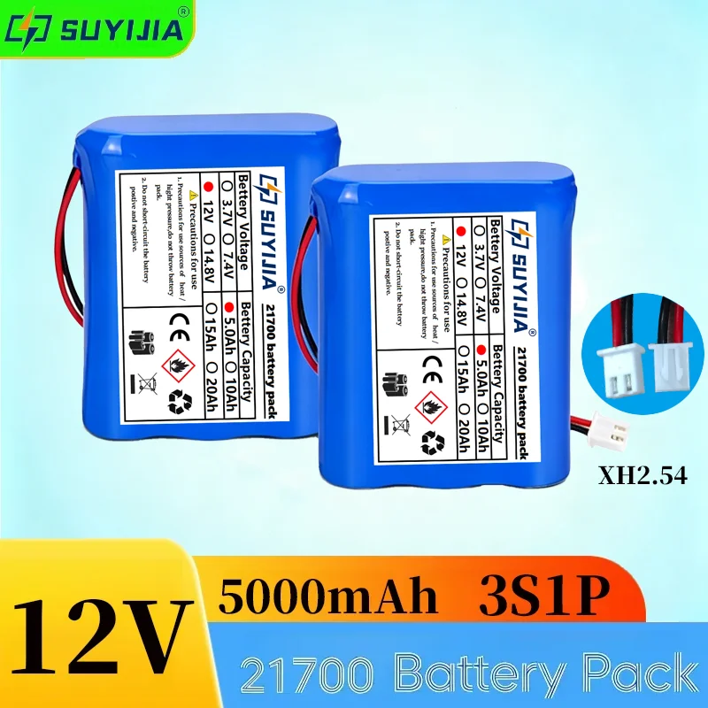 3S1P 21700 12V 5000mAh Li-ion Battery Pack 11.1V for CCTV Camera & Backup Power