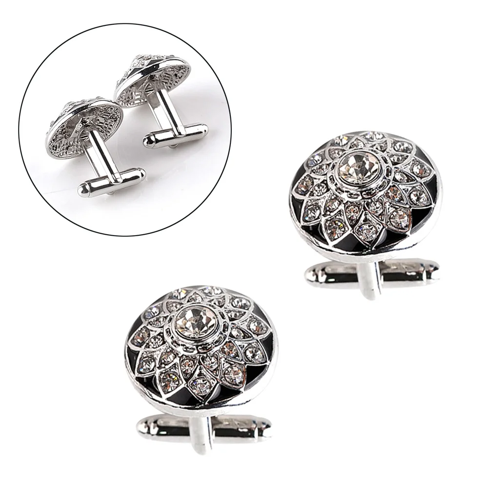 

2Pcs Stylish Flowers Cufflinks Strong Clasp Closure Finish Special Occasion Gift for Him Formal Wear Outfit