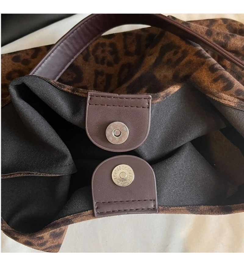 Neue Retro Casual Schulter Tasche Trendy Mode Unterarm Tasche Große Kapazität Leopard Print Tote Tasche Frauen