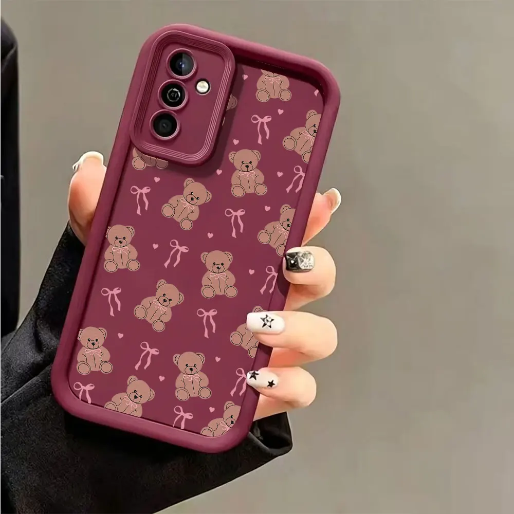 Soft TPU Cover For Samsung Galaxy A73 A72 A71 A56 A55 A54 A53 A52 A52s A50 A50s 5G 4G Silicon Protection Phone Case Lovely Bear view 4