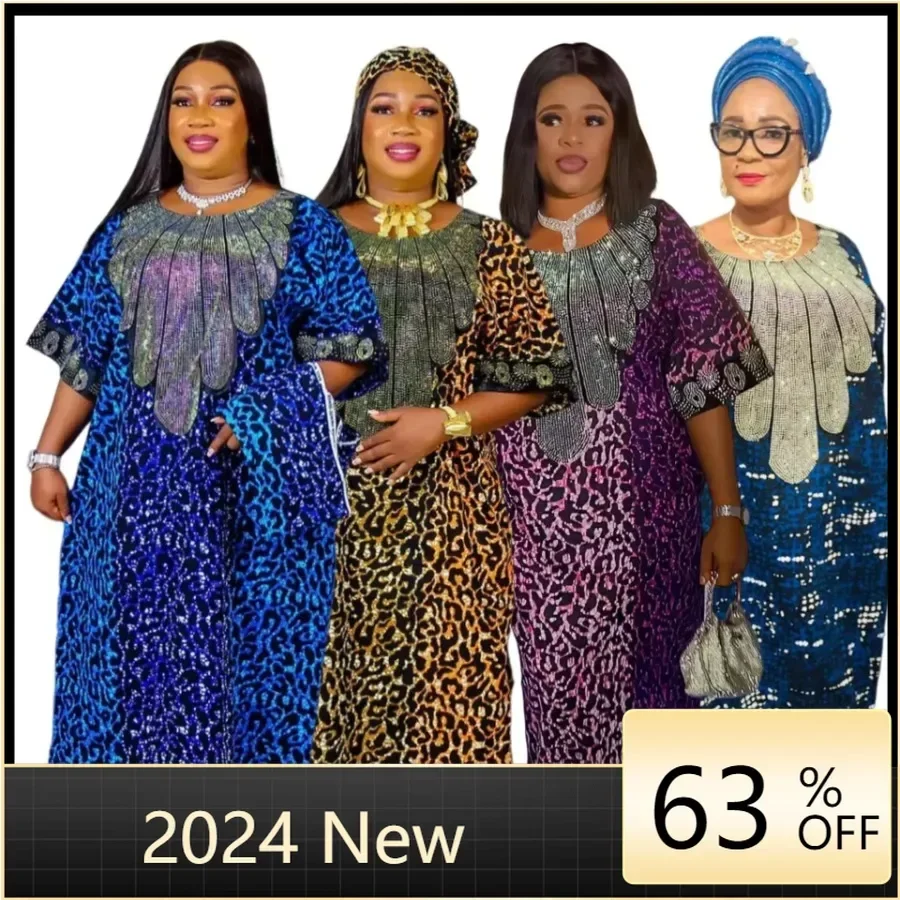 African Dresses for Women Traditional Africa Clothing Dashiki Ankara Outfits Gown Abayas Robe Muslim Kaftan Maxi Long Dress 2024