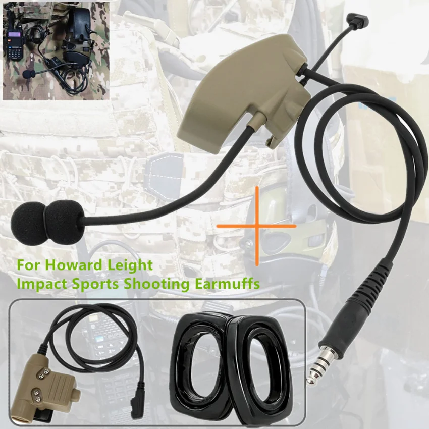 

Tactical Headset Electronic Shooting Earmuffs with External Microphone Kit for Howard Leight Impact Sports Tactical Headset