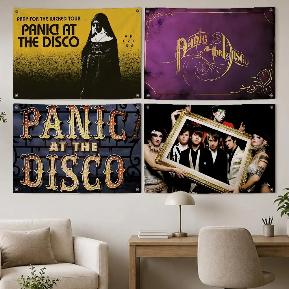 Panic! At The Disco Band Flags Room Home Decor Wall‑Hanging Art Banner, Outdoor for Bedroom Party Background Decoration