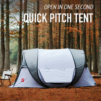 Outdoor Camping 3-4 Person One Second Quick Setup Pitch Pop Up Tent Fly Throw-up Full Automatic Double Layer Fishing Picnic Gear