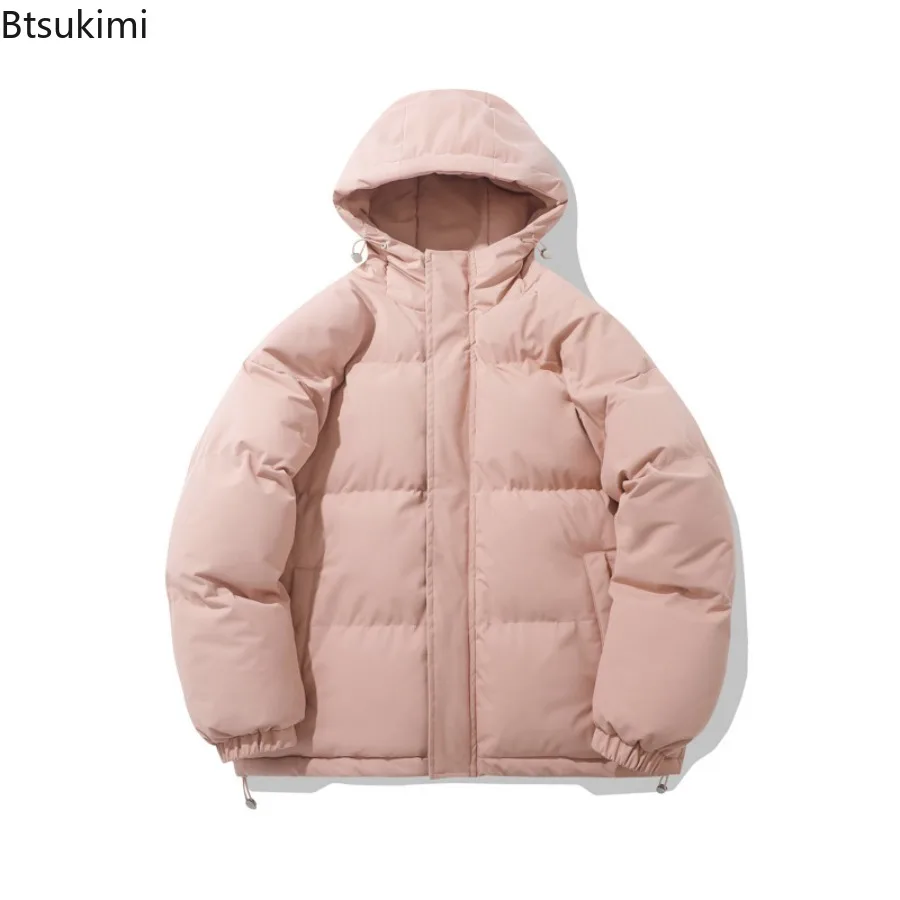 2025 Fashion Men's Hooded Green Casual Down Jackets Solid Color Warm Parkas for Men Thicker Winter Coats Loose Warm Parkas Male