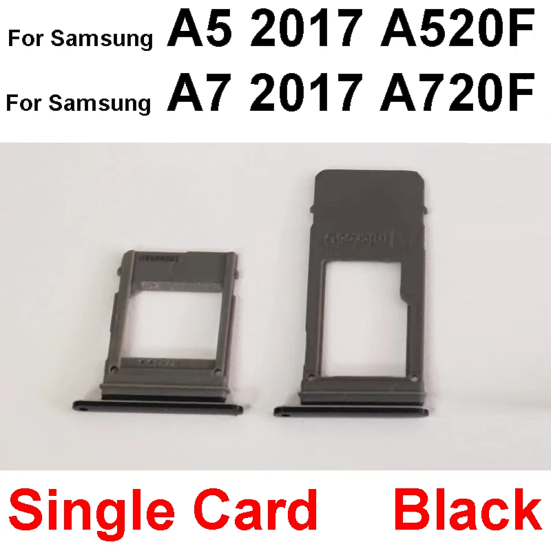 Dual SIM Card Tray For Samsung A5 2017 A520F A7 2017 A720F Single Card Tray Holder  Slot Replacement Parts