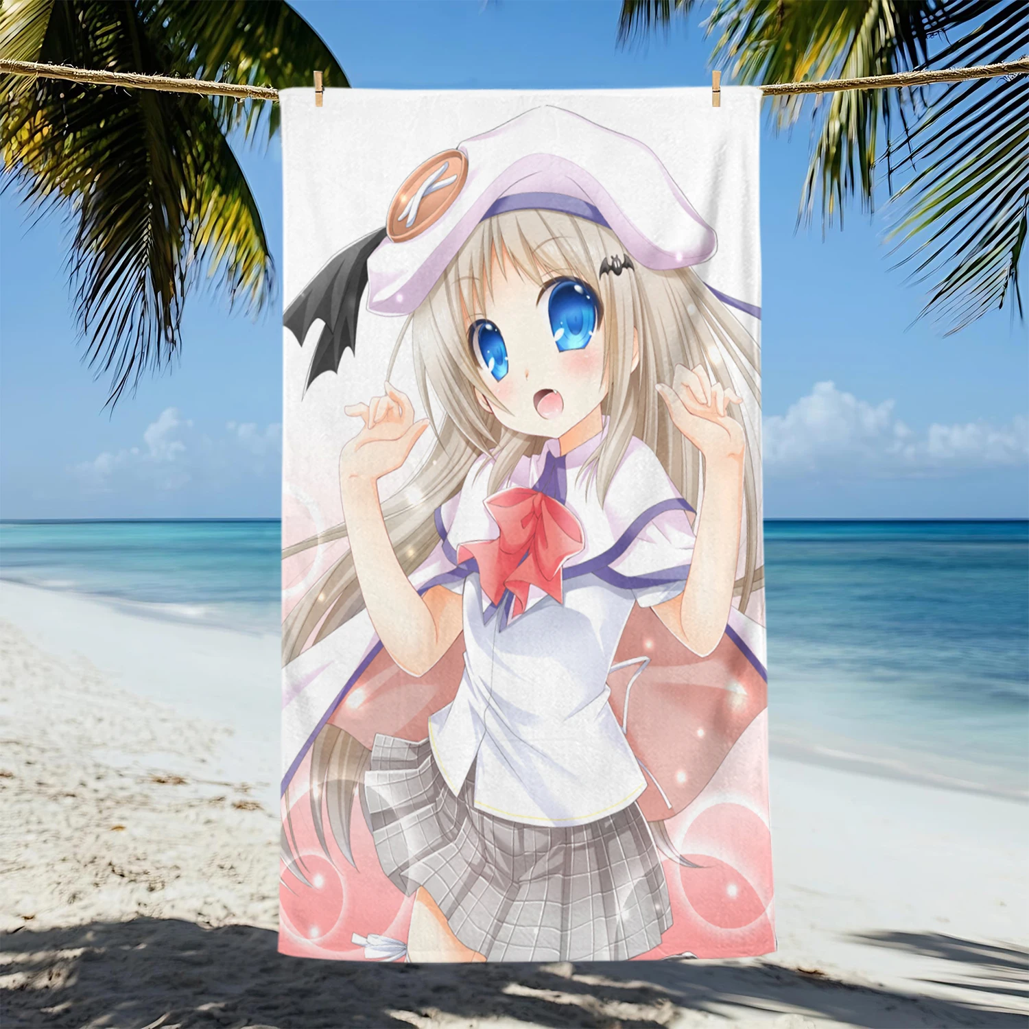 Kawaii Anime L-Little B-Busters Beach Towel,Multi-purpose Towel,For Sport, Fitnes, Swimming And Outdoor Activities