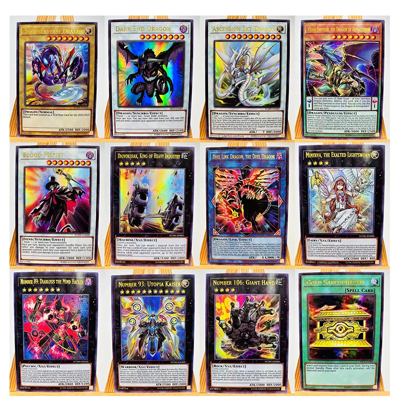 20pcs/set Yu Gi Oh PT1-3 SJCS YCW Gold Sarcophagus UR Reissue Toys Hobbies Hobby Collectibles Game Collection Anime Cards