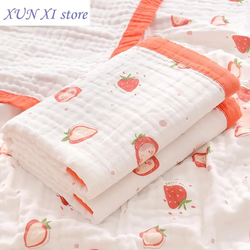 New born baby bath towel newborn cotton gauze, baby children's bath towel, six layer blanket cover, one piece for distribution