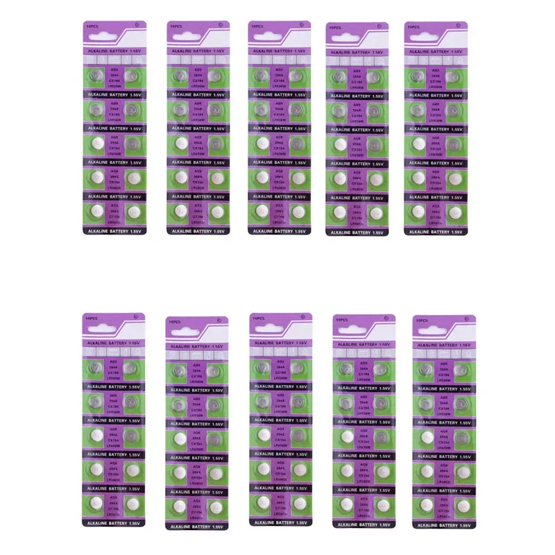 زر خلية عملة البطارية لمشاهدة اللعب عن بعد ، 30mAh ، 1.55V ، AG 9 ، AG9 ، LR936 ، 394 ، SR936SW ، CX194 ، LR45 ، 100 قطعة ، 10 بطاقات