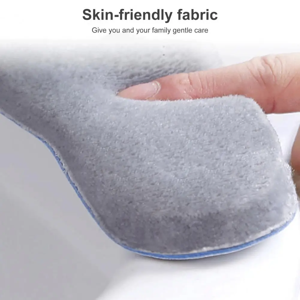 Peel Stick Toilet Seat Cushion Toilet Seat Cushion Warm Cozy Toilet Seat Covers for Winter Thick Washable Self-adhesive Flannel