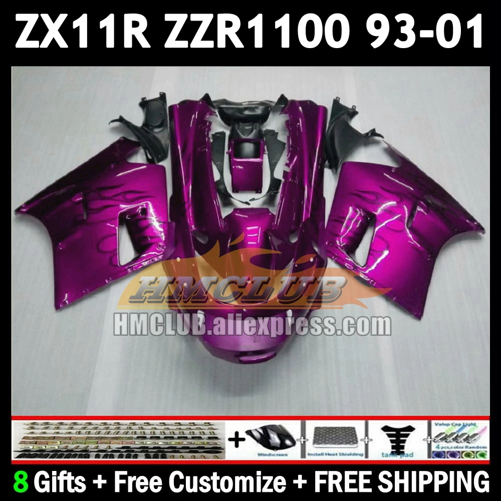 ZX11 For KAWASAKI NINJA ZX-11R ZZR 1100 ZX 11 11R rose flames 174No.116 ZZR1100 ZX11R 93 94 95 96 97 1998 1999 2000 2001 Fairing