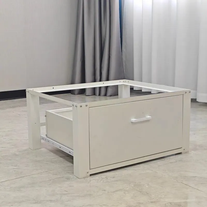 Modern White Iron Locker with Drawers Washing Machine Base Eco Friendly Furniture for Hotel Bedroom Bathroom
