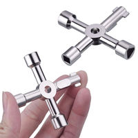 Electric Cabinet Car Elevator Cross Key Wrench Water Meter Valve Key Internal Triangle Wrench Multi-purpose Tool Portable