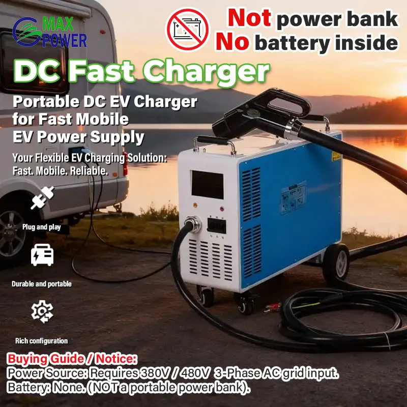 High Quality Maxpower Movable 380V Input 7KW Quick Fast Electric Car Portable Mobile DC EV Charger Station