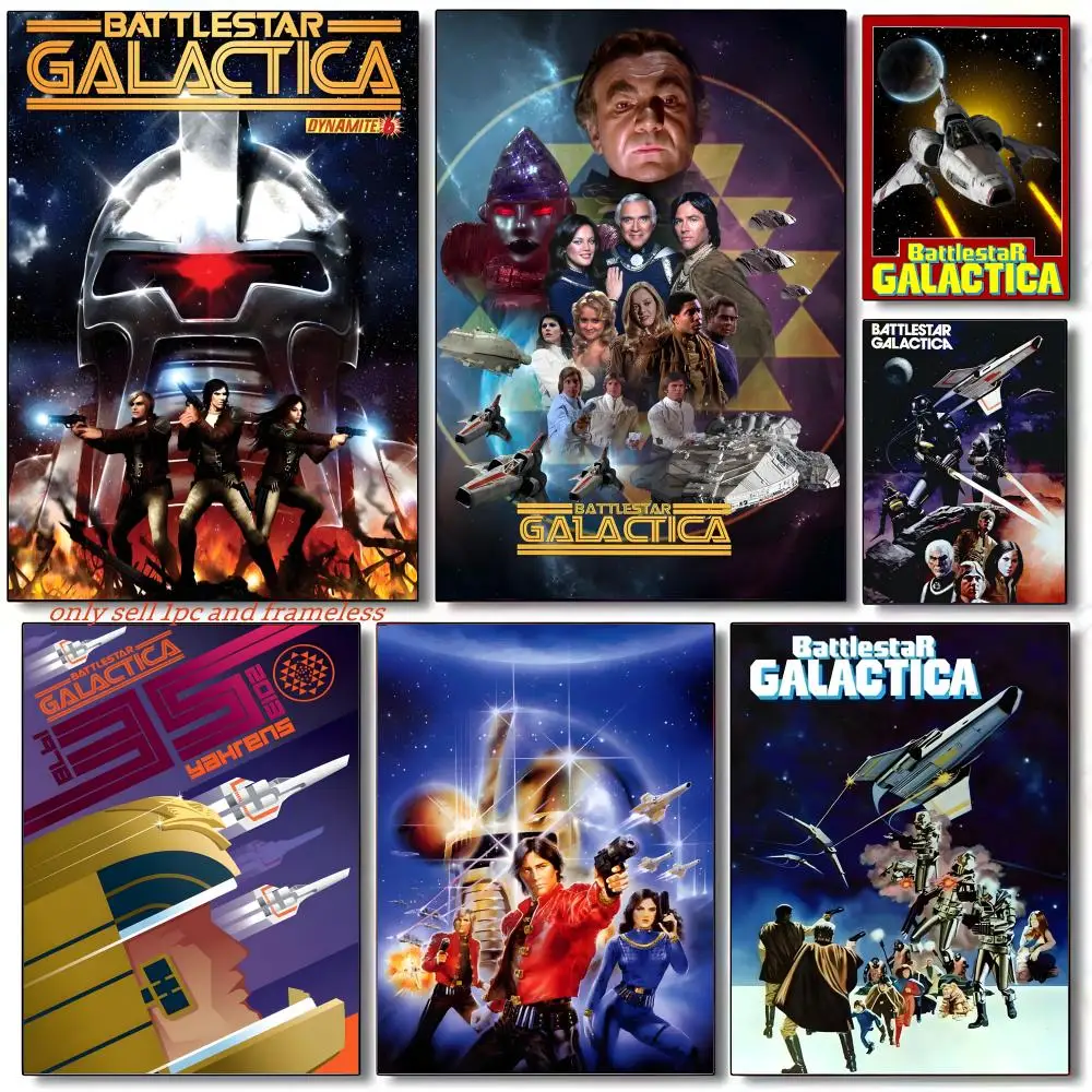 Science fiction Movie B-Battlestar Galactica 1978 Poster Premium PP Wall Decal - Peel & Stick, HD Print, Waterproof Home Decor