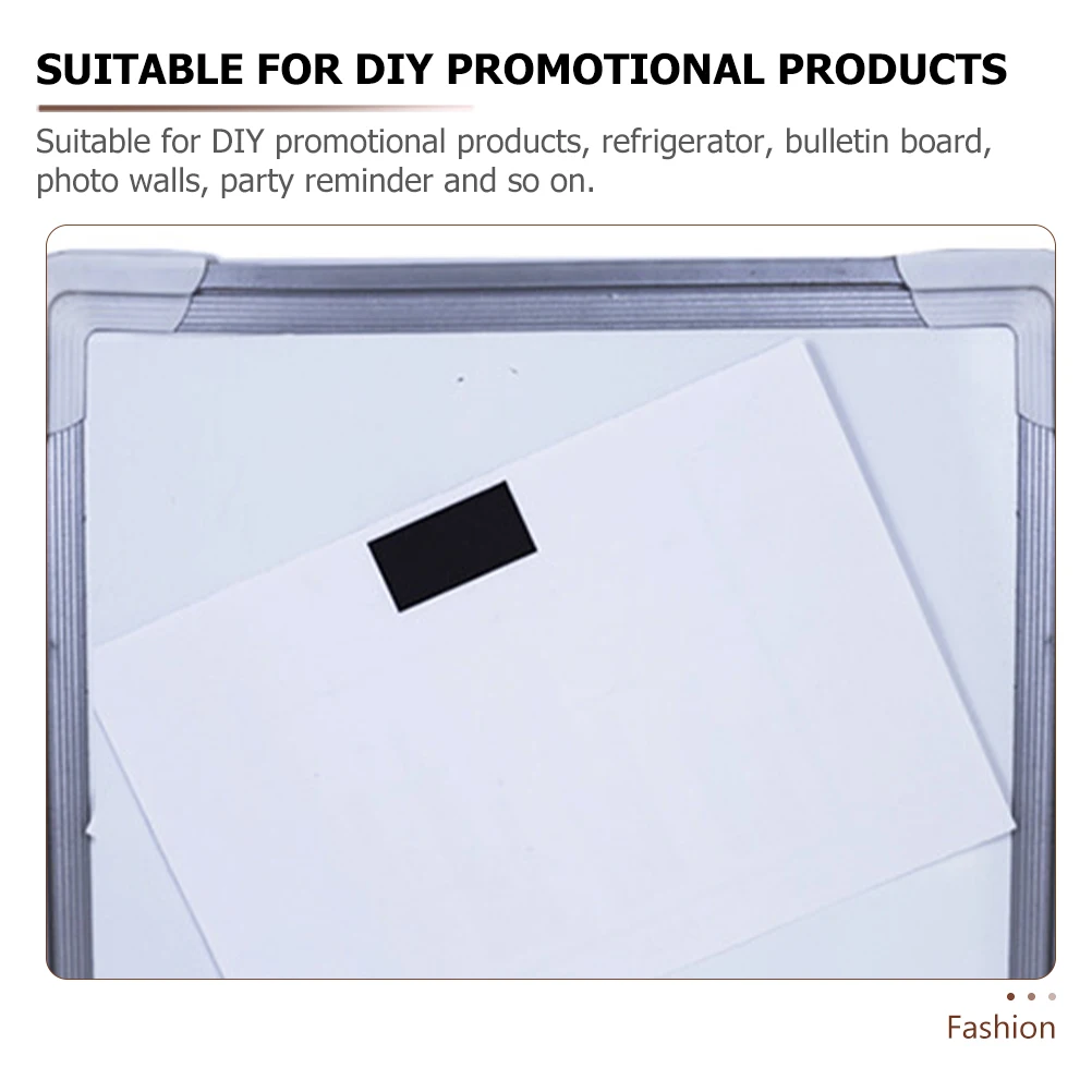 

250 Pcs DIY Soft Tile Photo File Dual Side Tape Magnet Flexible Magnetic Display Stickers