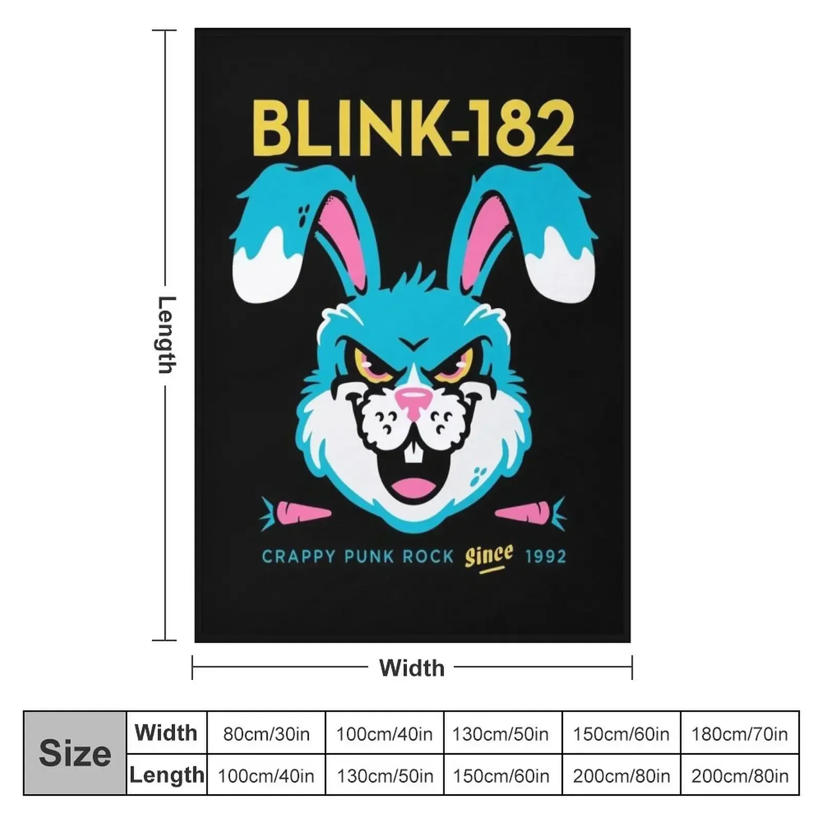 Angry Bunny Throw Blanket couch cozy soft plush fuzzy picnic outdoor blanket