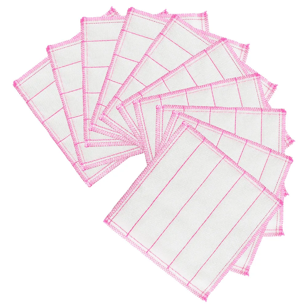 

10 pcs 26cm Cleaning Cloth Cleaning Rags Absorbent Non Slip Edge Kitchen Dish Scrubber Reusable Wash Towels