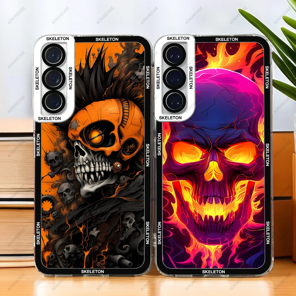 Skeleton Art Phone Case For Samsung Galaxy S20 FE S21 S22 Plus S23 S24 Ultra Silicone Soft Cover