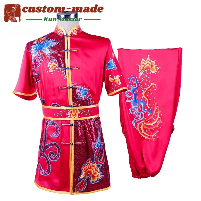 Custom Martial Arts Uniform Kung Fu Suit with Dragon Embroidery Southern Fist Long Fist Reinforced for KungFu Forms Competition