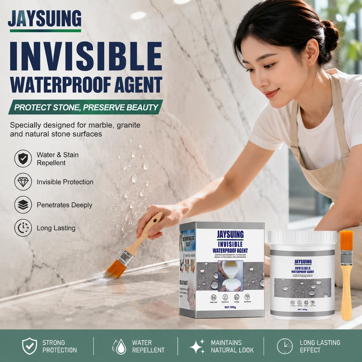 Jaysuing Invisible Waterproof Agent Strong Waterproof Performance Invisible Film Forming Long‑Term Protection Waterproof Sealant