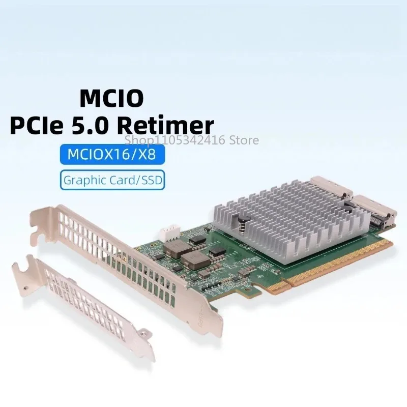 X16 X8 PCIe 5.0 Retimer Card 32GT/s SFF-TA-1016 External GPU Graphics Card SSD Hard Disk Expansion Adapter