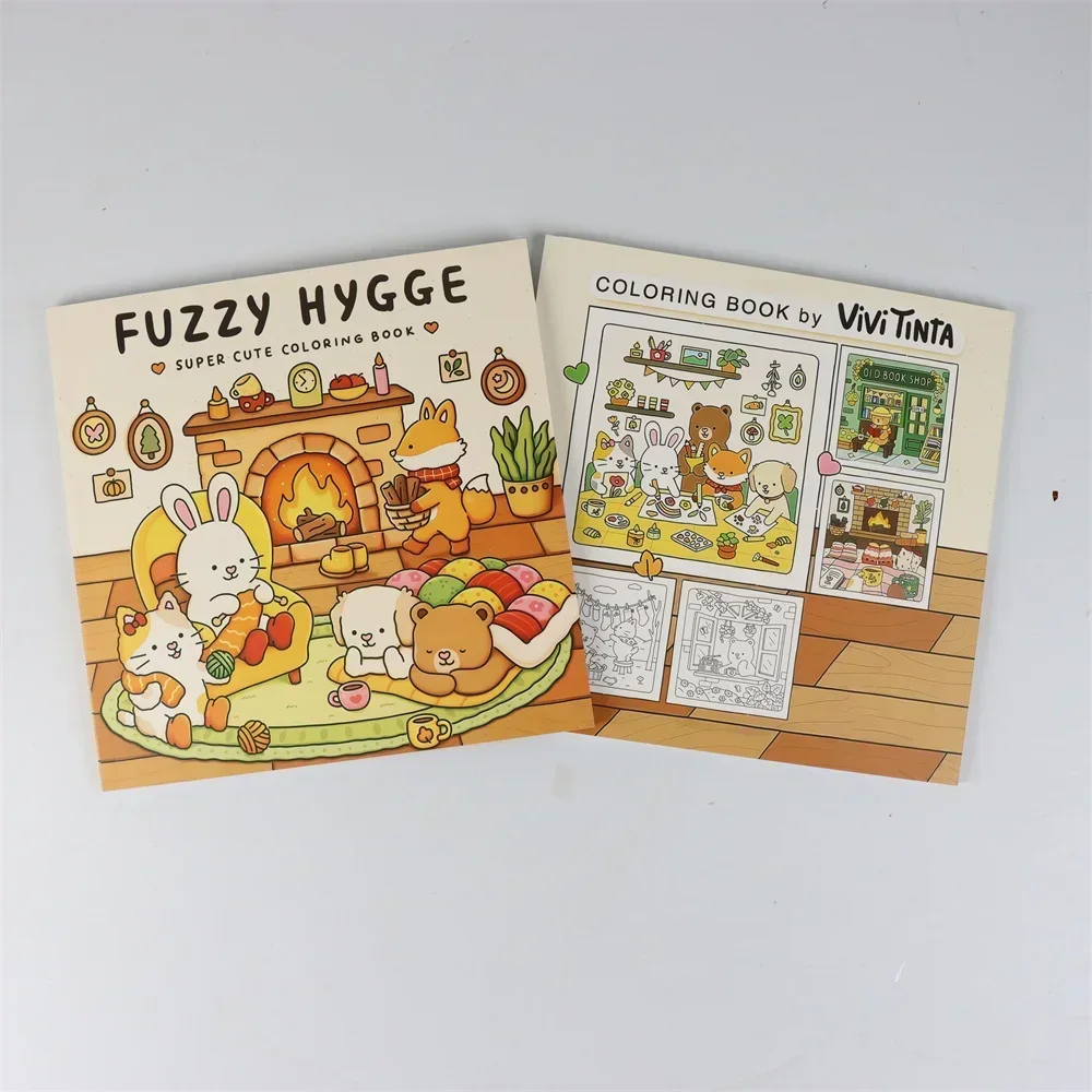 Набор книг-раскрасок UYEE COZY GIRL уютных моментов для релаксации, обучающая книга-каракули с очаровательными моторошными существами