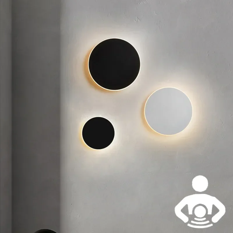 Outdoor Waterproof Porch Lamp Nordic Round Wall Light Entry Corridor Aisle LED Wall Lamp Lighting Sensor Light Room Decor