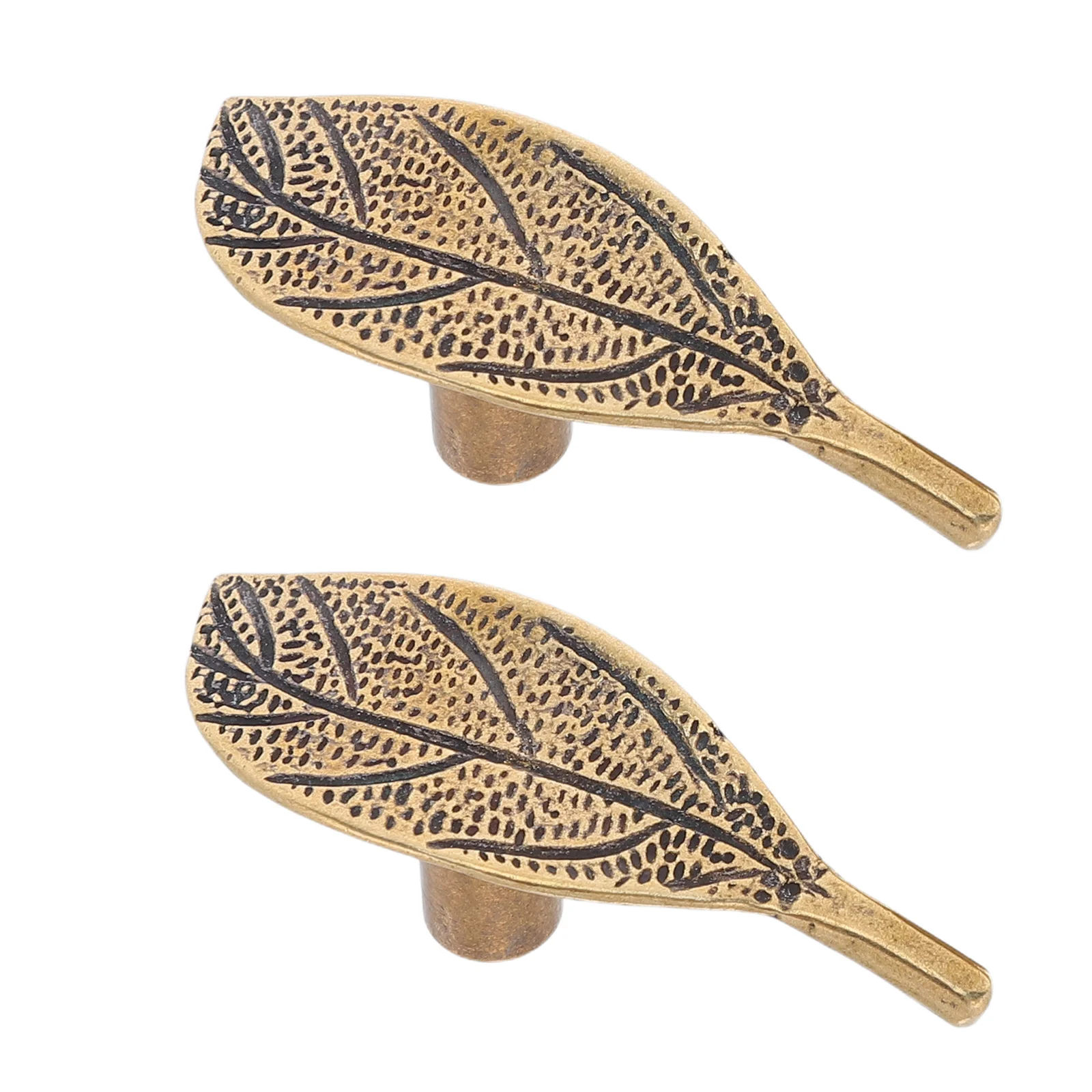 

2Pcs Brass Wardrobe Drawer Knobs Leaf Shape Vintage Handles Kitchen Cabinet Door Pulls Decorative Furniture Hardware for Drawers