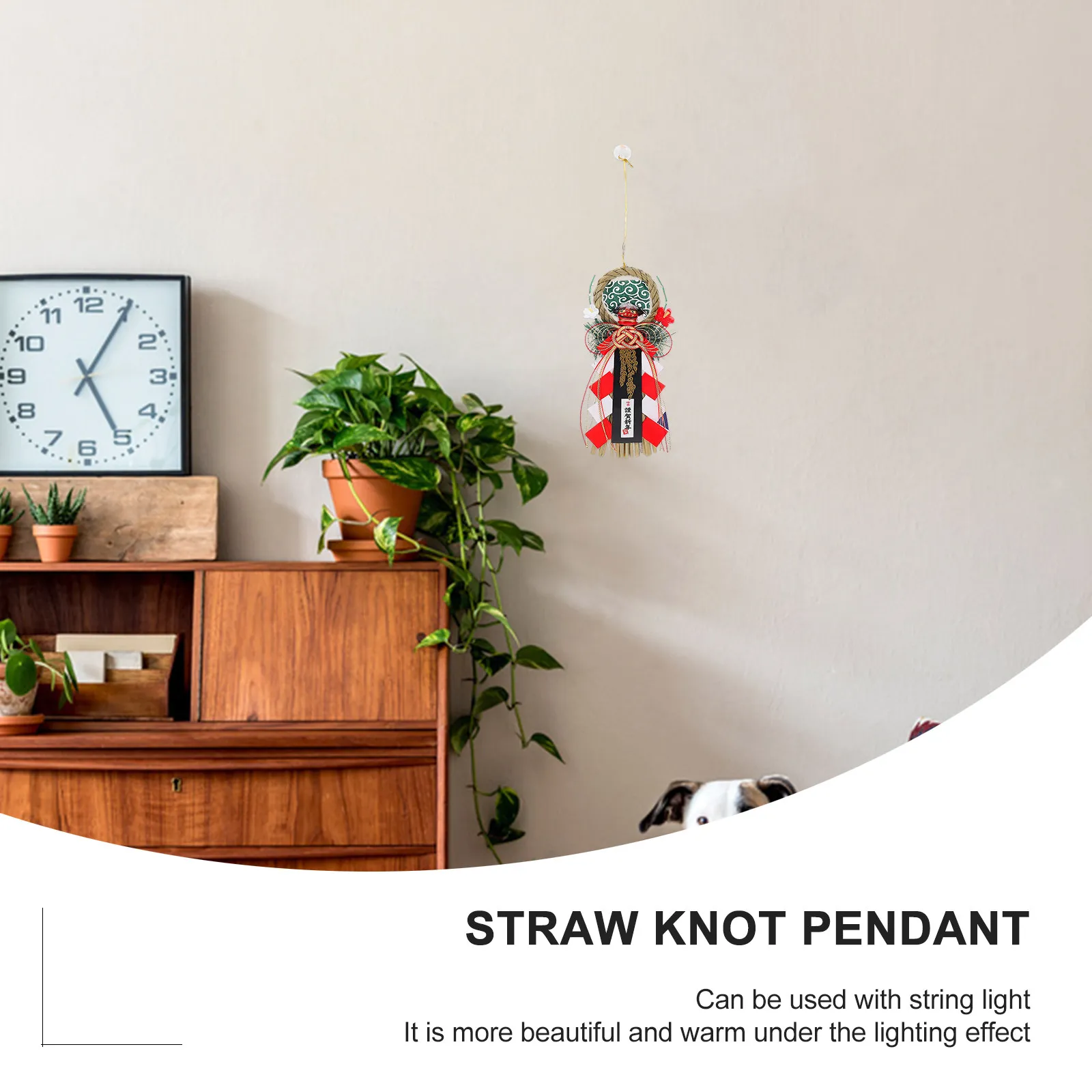 1Pcs Grass Knitted Pendant Hand-Woven Straw Decorative Hanging Long-Life Wall and Door Decor Japanese Style Sushi Restaurant