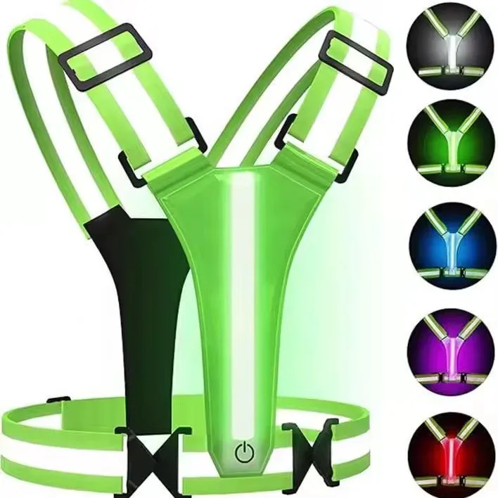Adjustable Lighting Night Reflective LED Vest  for Construction Site Traffic Panic Nithttime Outdoor Working Safety Light Cloth