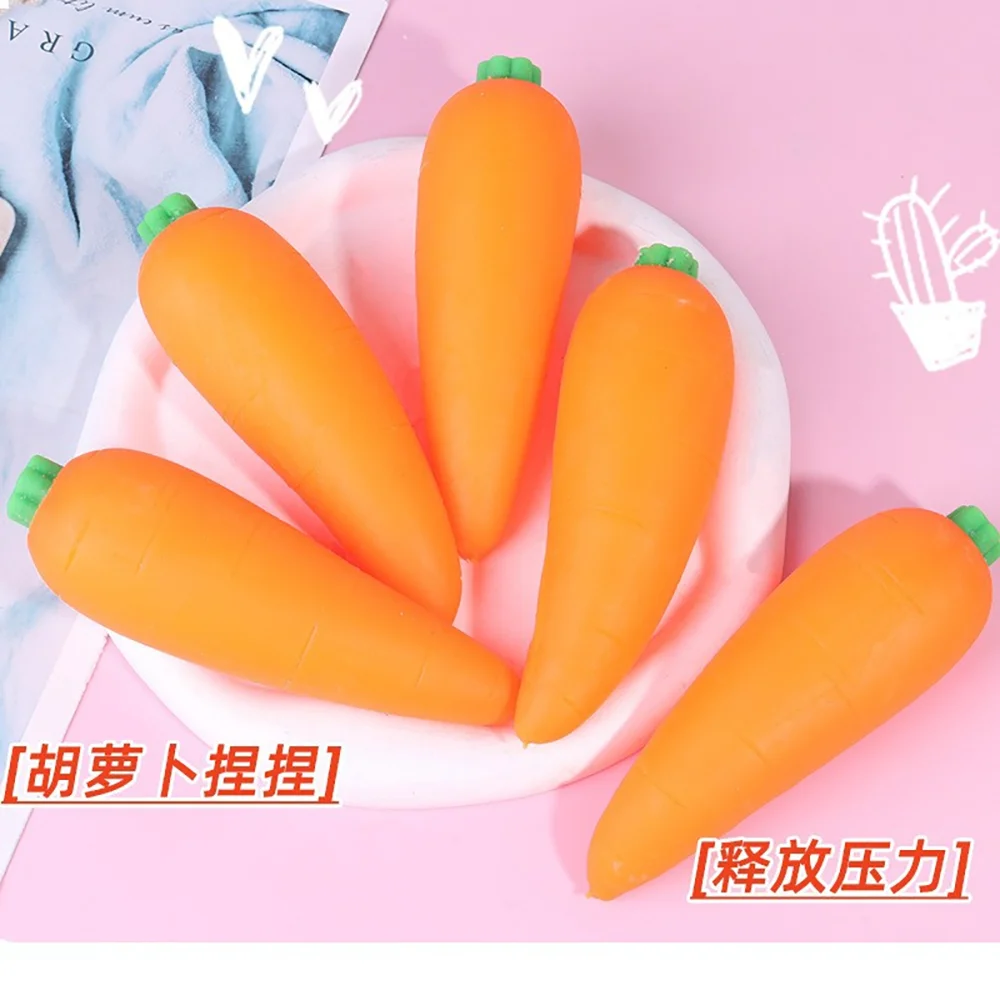 Simulated Carrot Soft Pinch Office Relieve Stress and Tension Decompression Slow Rebound Fidget Children Daily Birthday Gift Toy