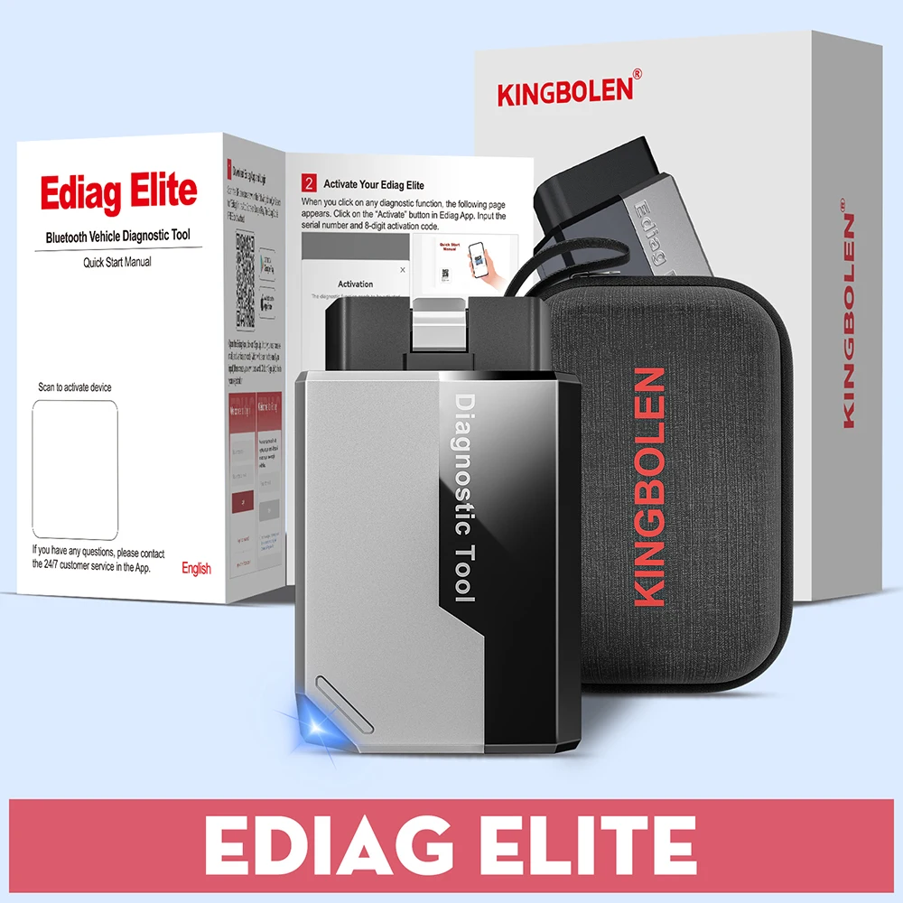 2026 Neues KINGBOLEN Ediag Elite Auto-Diagnosetool mit lebenslanger kostenlosen Nutzung, alle Systeme, 15 Reset-Funktionen, bidirektionale ECU-Kodierung, Auto-OBD2-Scanner – Detail 4