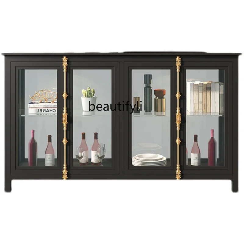 

LBX Meal Side Cabinet Chest of Drawers Nordic Entrance Cabinet Iron Storage Side Cabinet Storage Cupboard Tea Cabinet