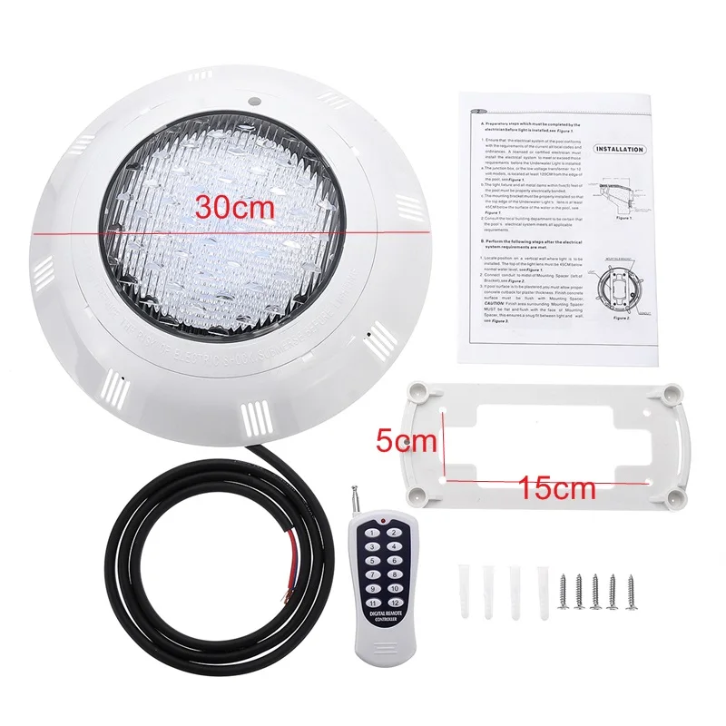 Luces LED subacuáticas para piscina, lámpara impermeable IP68 con control remoto, cambio de Color RGB, CA de 12V, 45W, para fiesta de boda