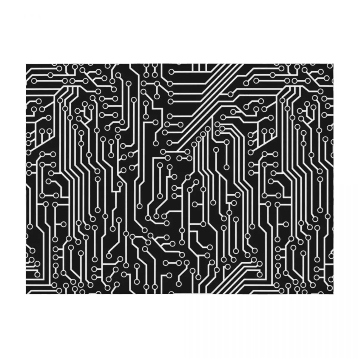 

Modern Black and White Cybernetic Circuit Board Pattern Throw Blanket For Decorative Sofa Single for sofa Blankets