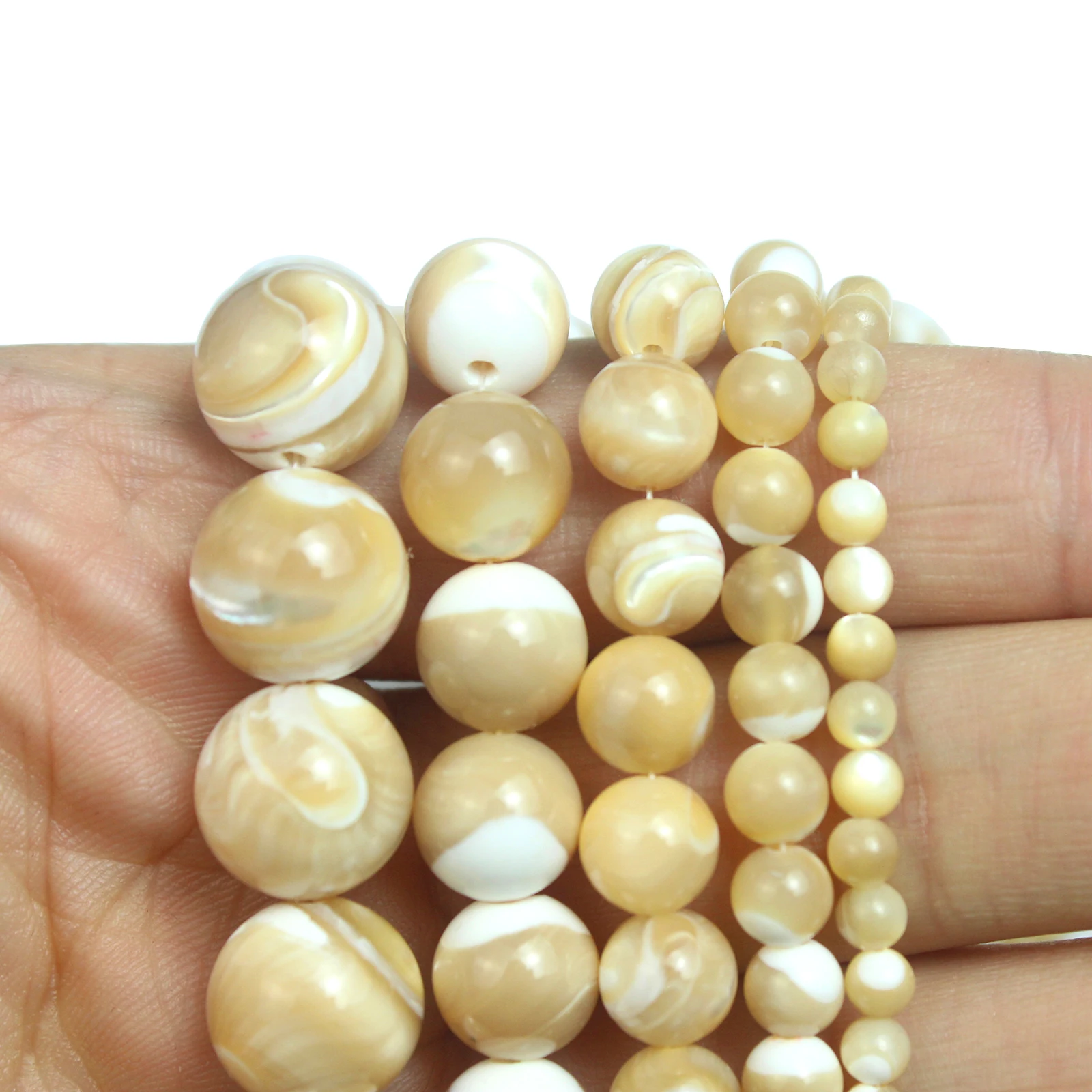 Natural Brown Trochidae Round Beads Gastropoda Sea Shell 4 5 6 8 10 12mm DIY Charm Beads for Women Jewelry Making Earrings