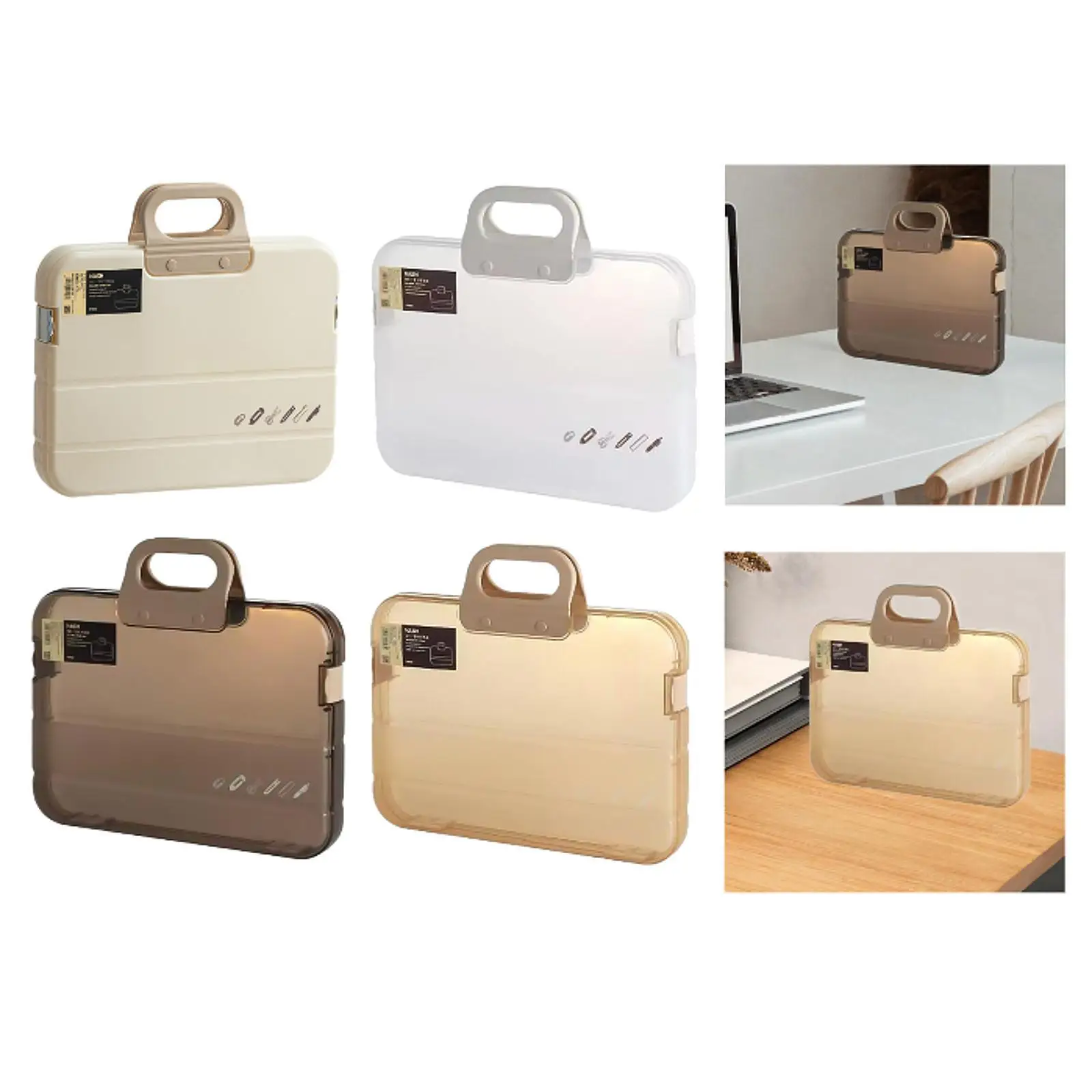 Portable A4 File Storage Box 14.4x2x10.2inch Versatile Lightweight Accessories for Daily Use with Handle Waterproof Case