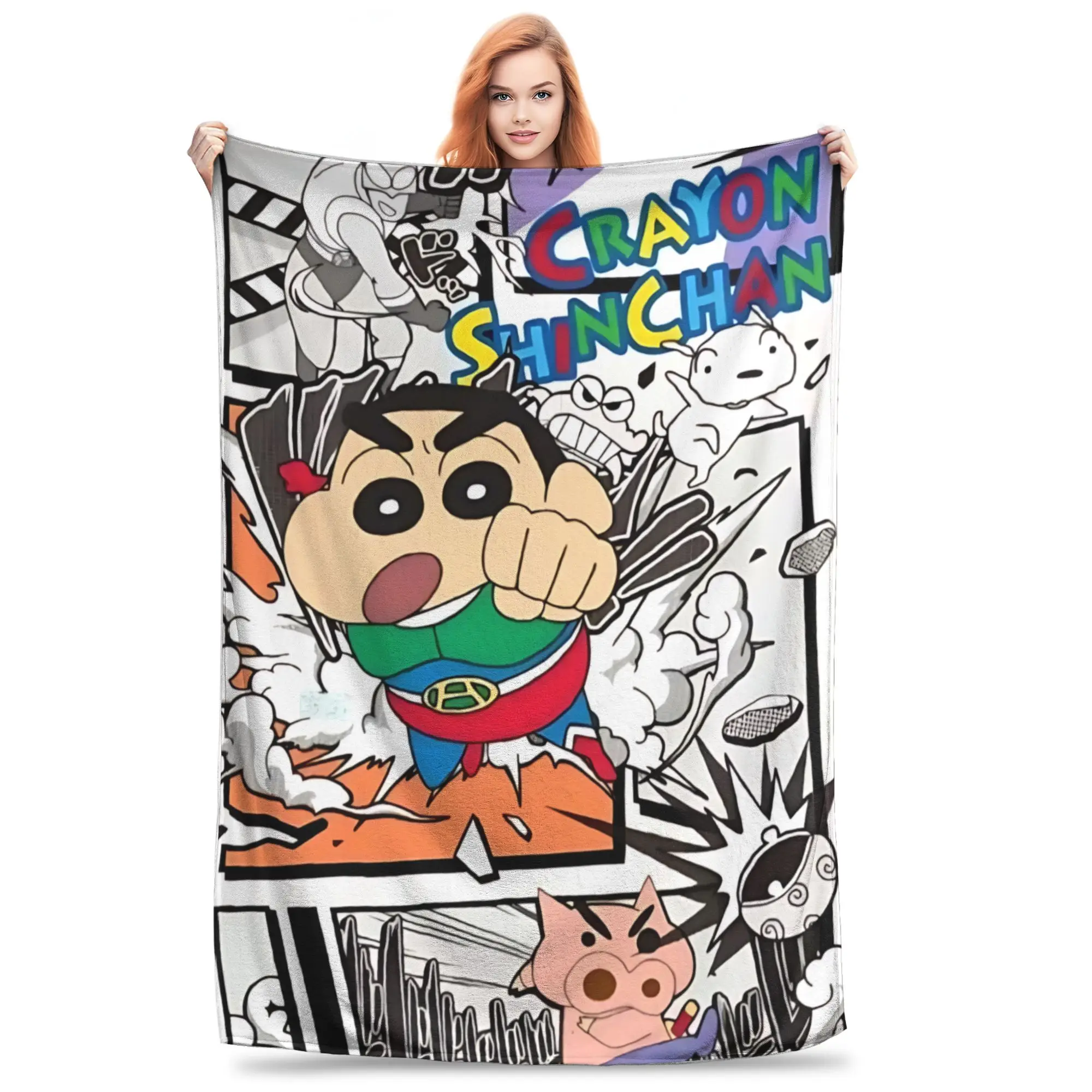 1PC Crayon Shin chan‌s  Winter Blankets for Adults Bedding Home Interior Sofa Knee