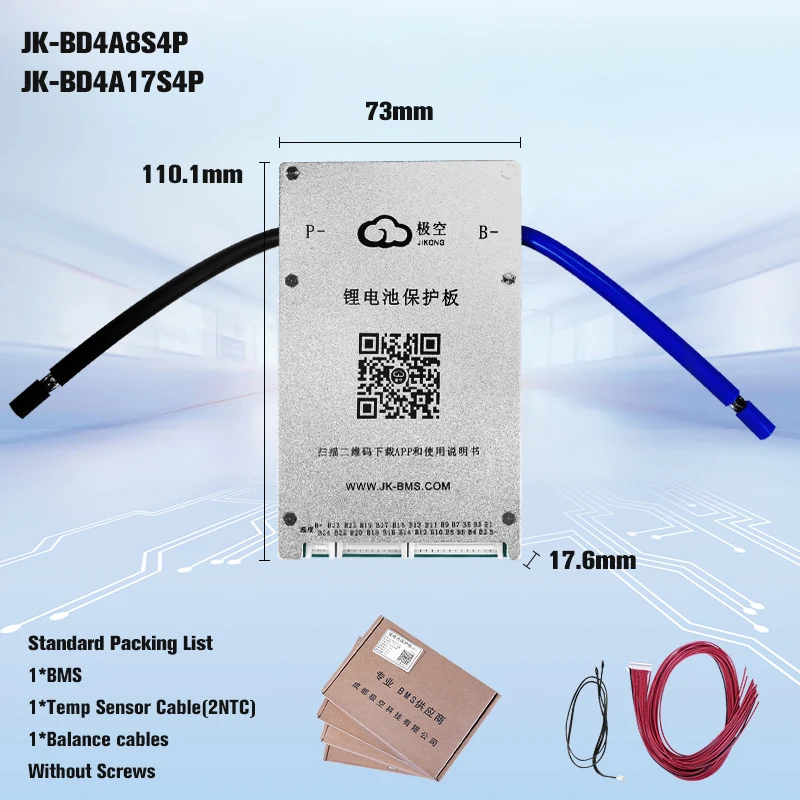 Imagem -04 - Corrente de Equilíbrio Esperta de jk Bms Bluetooth para a Bateria Lifepo4 Lifepo4 Li-íon Lto 18650 8s 17s 40a 60a 24v 36v 48v 60v