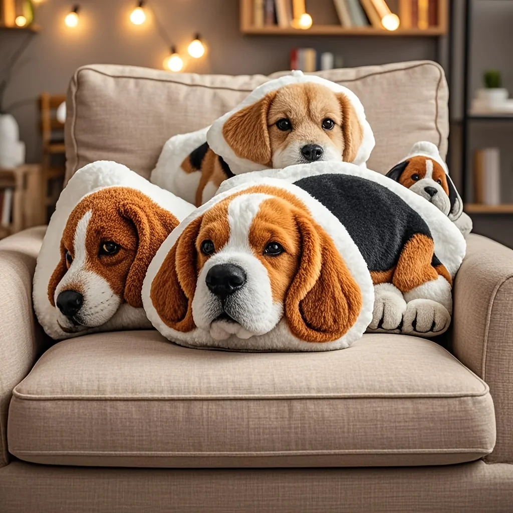 New Customized pet pillow with 3D printed design and soft plush material, perfect for home decoration and pet companions