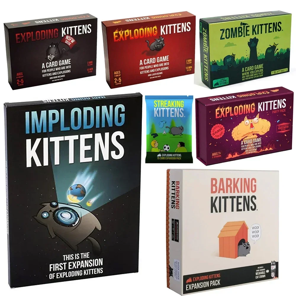 Exploding Kittens Card Game Original Edition NSFW Party Streaking Kittens Imploding Kittens Expansion Barking Kittens Bears