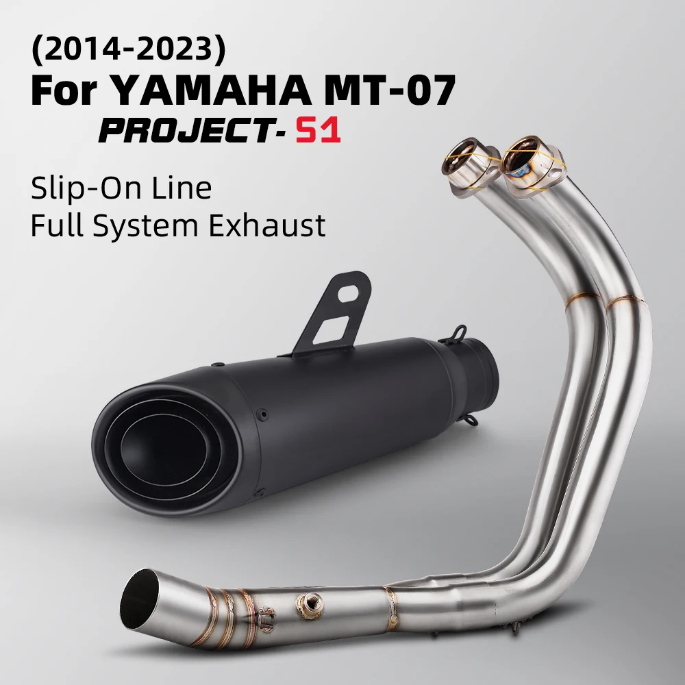 MT-07 FZ-07 Motorcycle Exhaust Full System SC Muffler Slip on Exhaust For MT07 FZ07 2014-2021 MT 07 TRACER 700 Xsr700