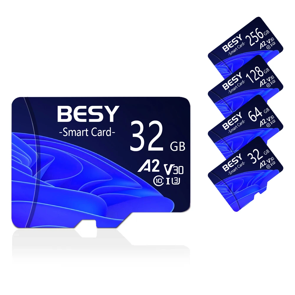 Original BESY Micro Card SD TF C10 32GB 64GB 128GB 256GB Up to 129MB/s Reading Memory Card Flash Memory TF Card for Phone