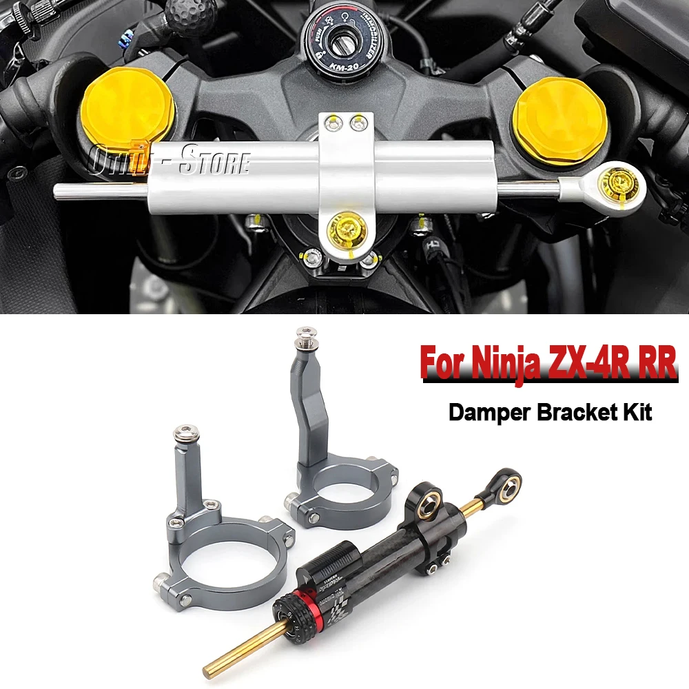 New Motorcycle Accessories Steering Stabilizer Damper Bracket Mounting Kit For Kawasaki Ninja ZX-4R ZX-4RR ZX4R ZX4RR 2023-