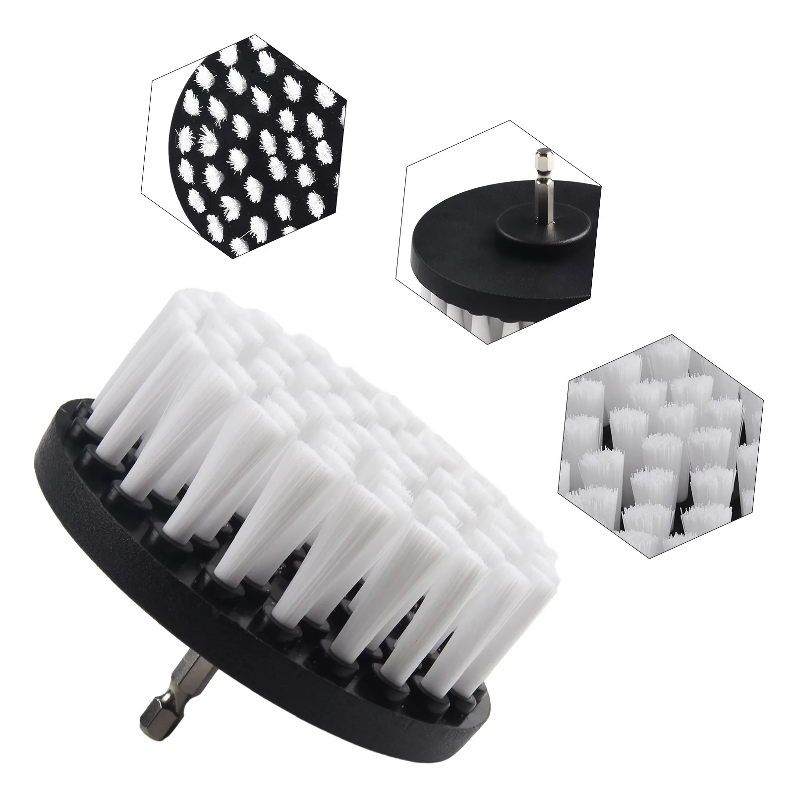 

Cleaner Drill Brush Part Plastic Scrubber Scrubbing ​4" ​4\" Electric For Carpet Tile Upholstery Practical Strong Bristle