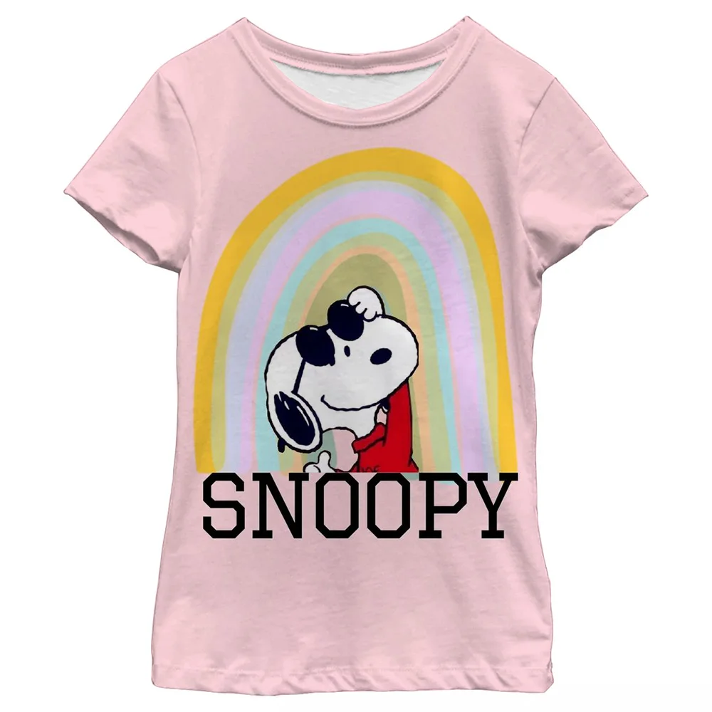 Teen Harajuku T-shirt Boys Girls Cartoon Snoopy Printed Outdoor Blazer Cotton T-shirt Summer Baby wear ﻿